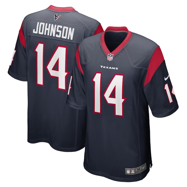 mens nike tyler johnson navy houston texans game player jersey